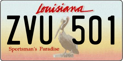 LA license plate ZVU501