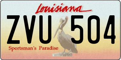 LA license plate ZVU504