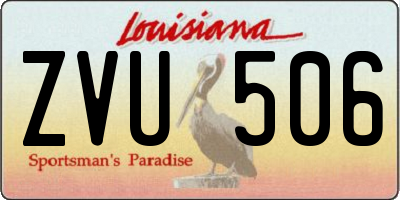 LA license plate ZVU506