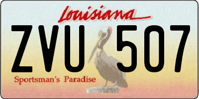 LA license plate ZVU507