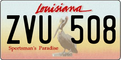 LA license plate ZVU508