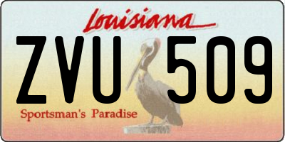 LA license plate ZVU509