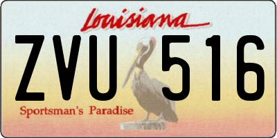LA license plate ZVU516