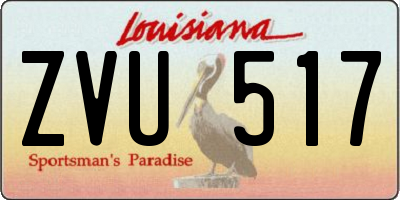 LA license plate ZVU517