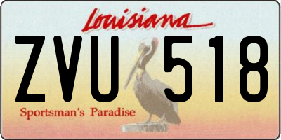 LA license plate ZVU518
