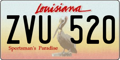 LA license plate ZVU520