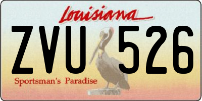 LA license plate ZVU526