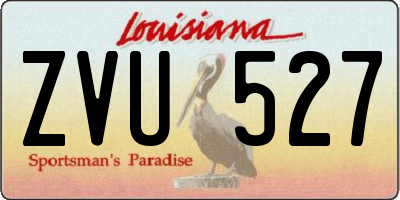 LA license plate ZVU527