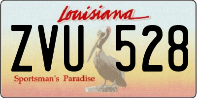 LA license plate ZVU528
