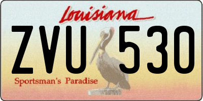 LA license plate ZVU530