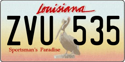 LA license plate ZVU535