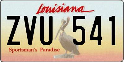 LA license plate ZVU541