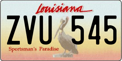 LA license plate ZVU545