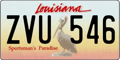 LA license plate ZVU546