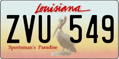 LA license plate ZVU549