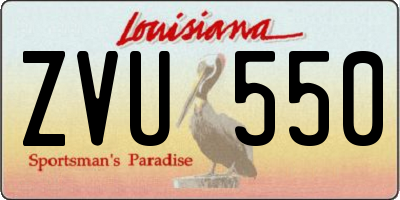 LA license plate ZVU550
