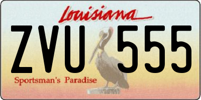 LA license plate ZVU555