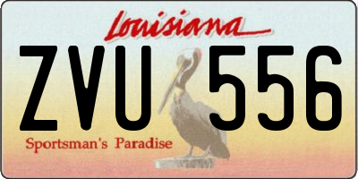 LA license plate ZVU556