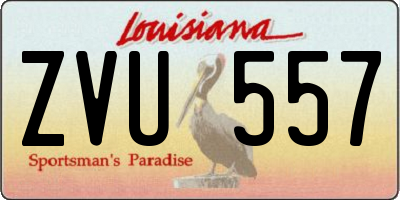 LA license plate ZVU557