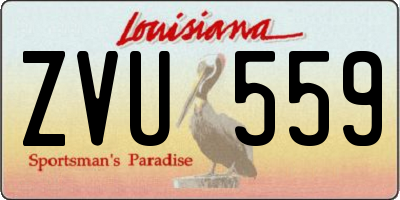 LA license plate ZVU559