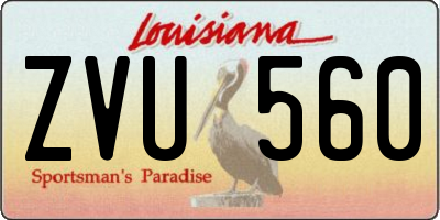 LA license plate ZVU560