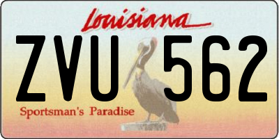 LA license plate ZVU562