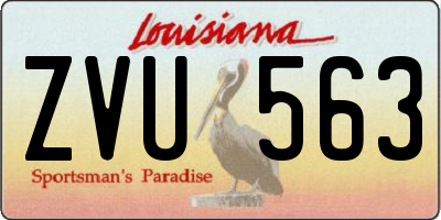 LA license plate ZVU563