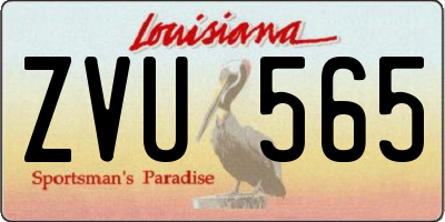 LA license plate ZVU565