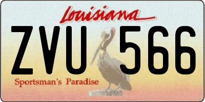 LA license plate ZVU566