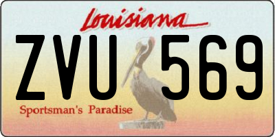 LA license plate ZVU569