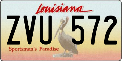 LA license plate ZVU572