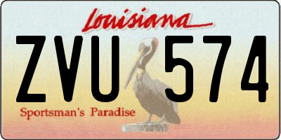 LA license plate ZVU574