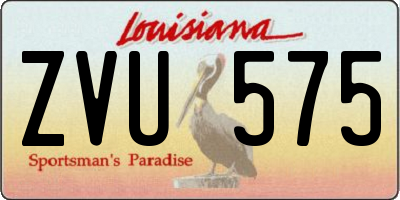 LA license plate ZVU575