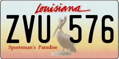 LA license plate ZVU576