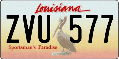 LA license plate ZVU577