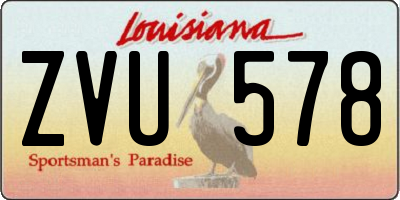 LA license plate ZVU578