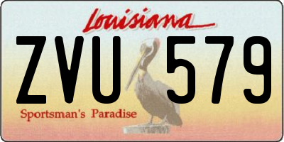 LA license plate ZVU579