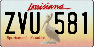 LA license plate ZVU581