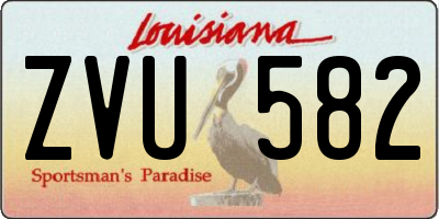 LA license plate ZVU582