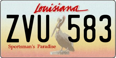 LA license plate ZVU583