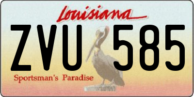 LA license plate ZVU585