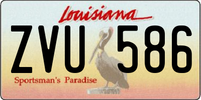 LA license plate ZVU586