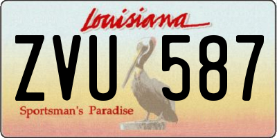 LA license plate ZVU587