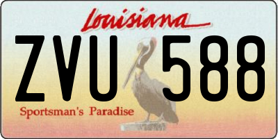 LA license plate ZVU588