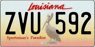 LA license plate ZVU592