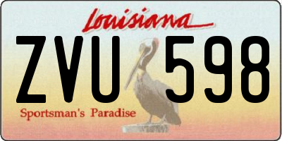 LA license plate ZVU598