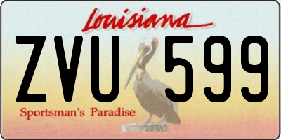 LA license plate ZVU599