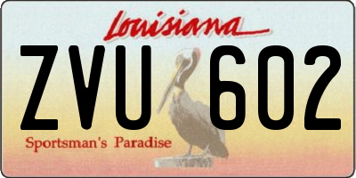 LA license plate ZVU602