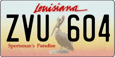 LA license plate ZVU604