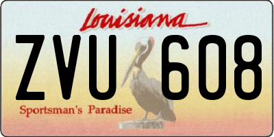 LA license plate ZVU608